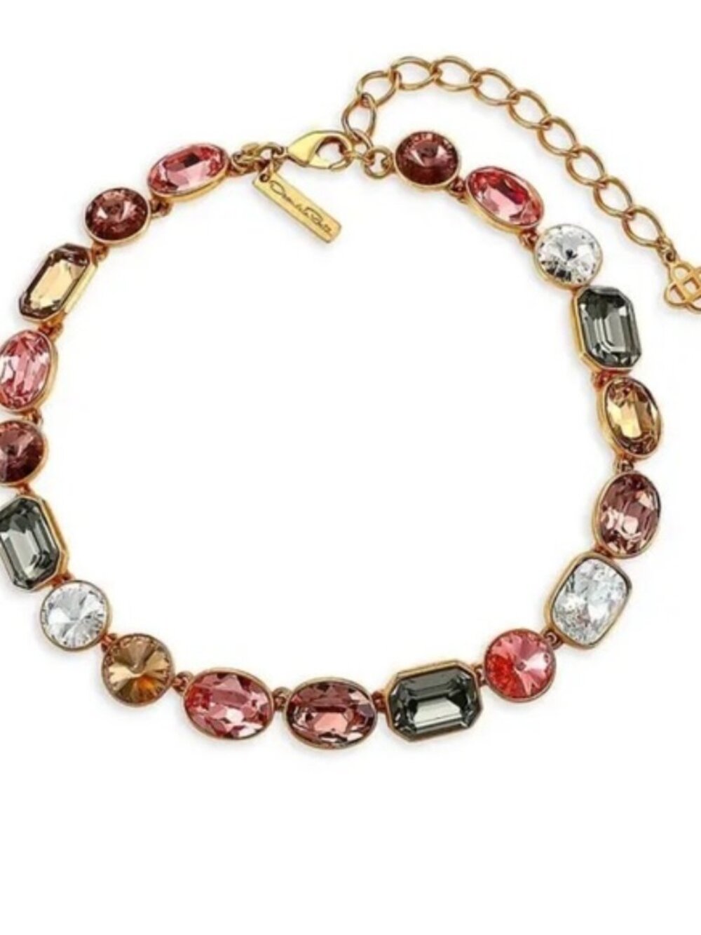 OSCAR DE LA RENTA Multicolor Crystal Collar Necklace - Gold